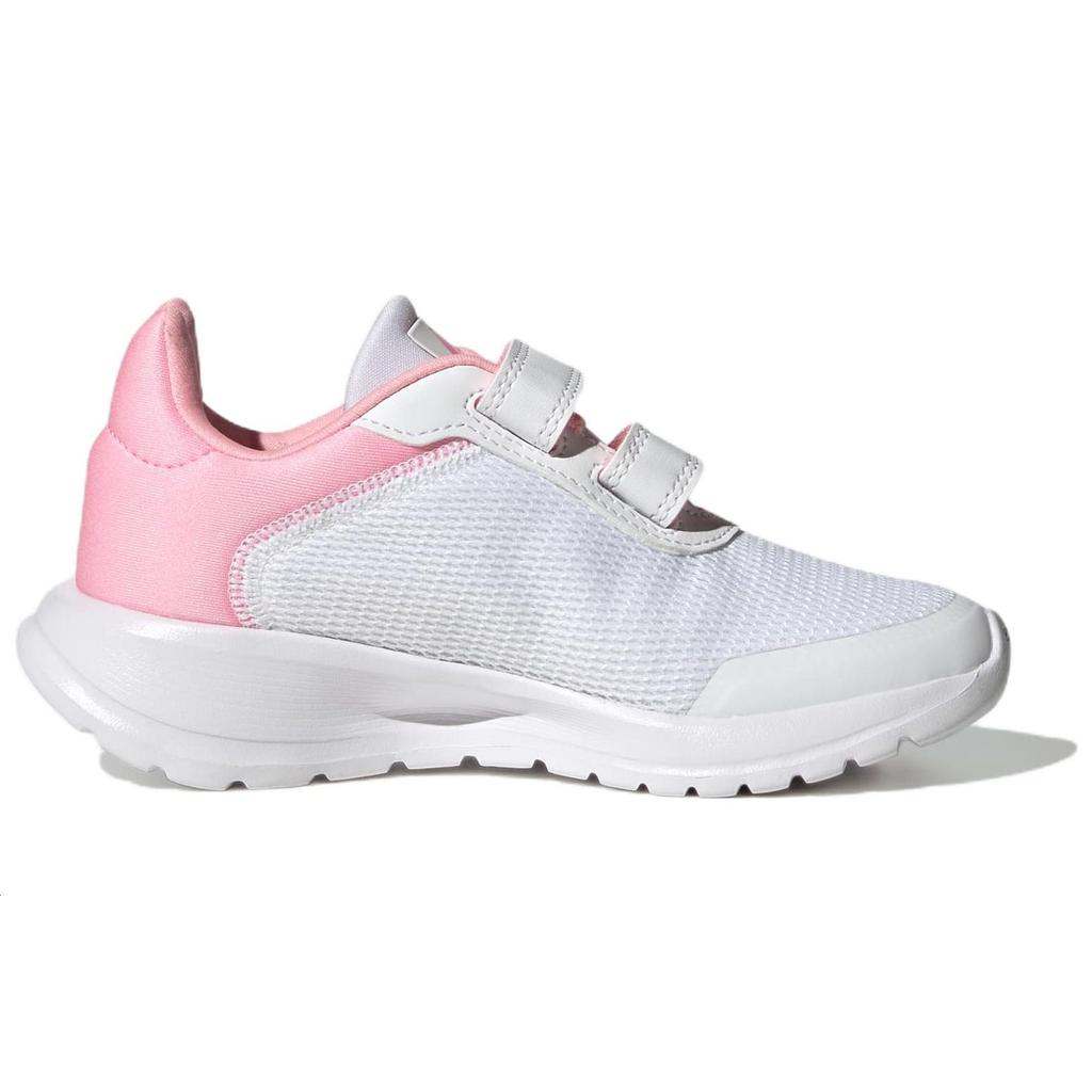 Adidas Tensaurs Velcro Non-Slip Shock Absorbing Durable Lightweight Low-Top Running Shoes Kids Sneakers White Pink H06380