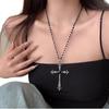 Gothic Rhinestone Cross Necklace - Retro Dark Sweet Clavicle Chain