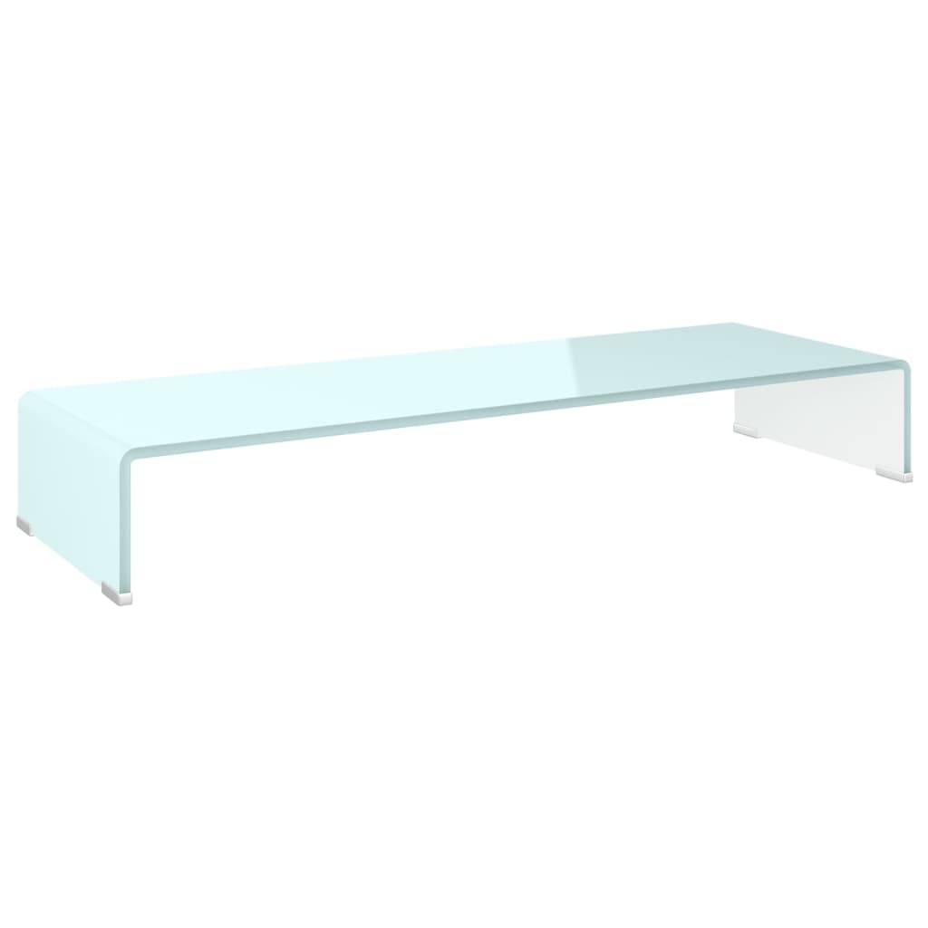 Vidaxl Podstawka Pod Monitor / Tv, Zielone Szkło, 90X30X13 Cm