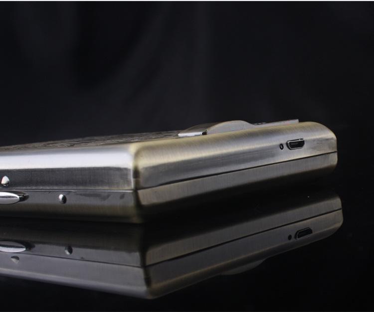 Noble Pie GP9029 Bronze Floral Multifunctional Cigarette Case & USB Lighter (Holds 20 Cigarettes)