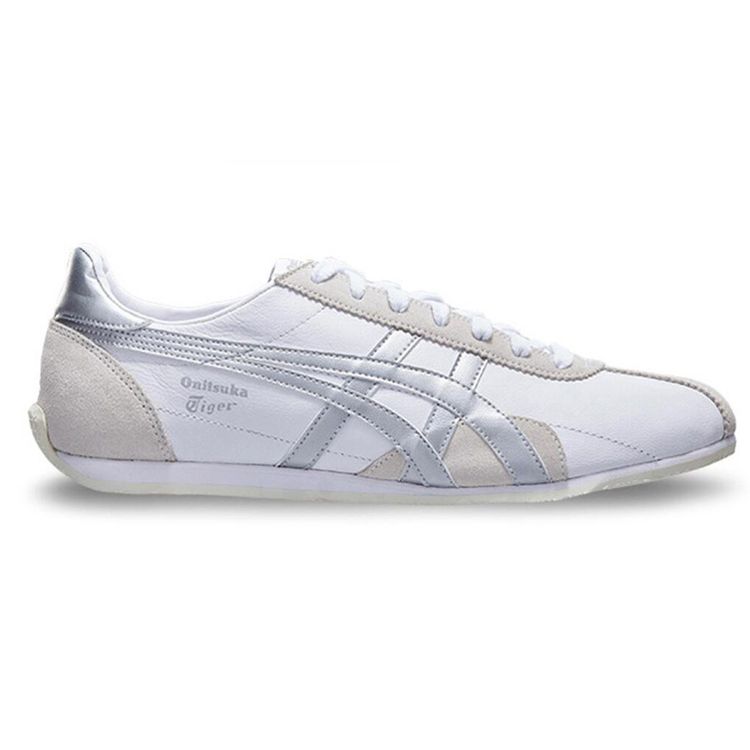 ONITSUKA TIGER Runspark Spliced Sports Non-Slip Lightweight Low-Top Running Shoes Unisex Sneakers Silver White D201L-101