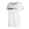 Adidas Série Neo Basic T-shirt décontracté à manches courtes et col rond avec motif lettre pour femme Blanc CD6649