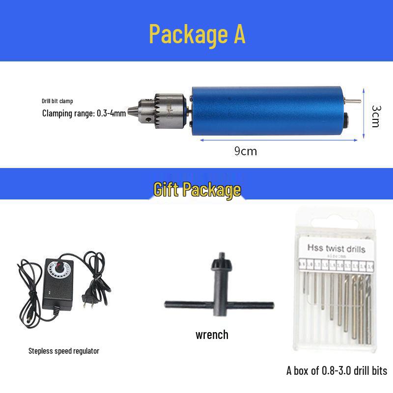 Mini Handheld Electric Drill & Grinder - Low Power Tool for Precision Hole Punching