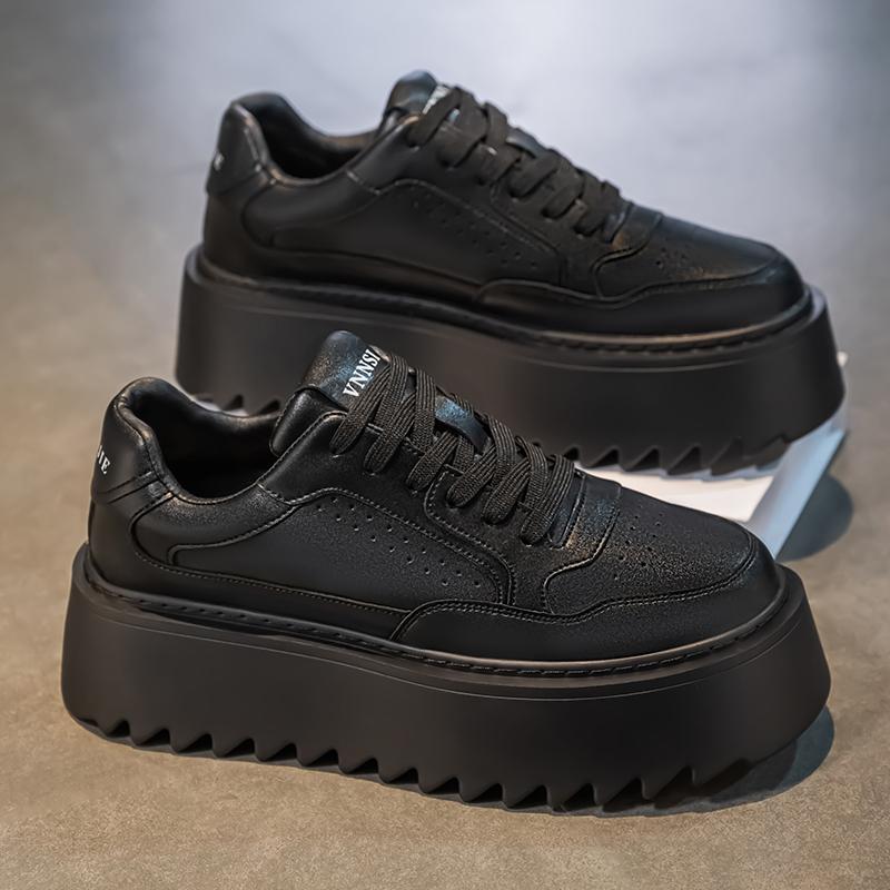 

Новая мужская обувь на высокой платформе с толстой подошвой для осени, мужская обувь для повседневной носки с невидимым увеличением роста, новая мужская обувь, универсальная 44 чёрный