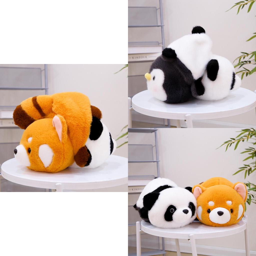 Realistic Panda And Raccoon Plush Toy Soft Pp Cotton Stuffed Animal Pillow
