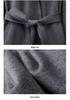 Women's Spring 2026 Cashmere Double-Faced Wool Coat with Warm Scarf Collar