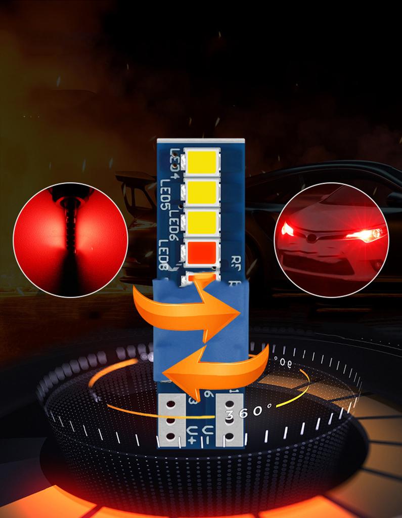 2pcs T10 W5W Canbus LED Signal Light Bulb Wedge Light Car Interior Reading Lamp No Error Dynamic Light Door Parking License Part