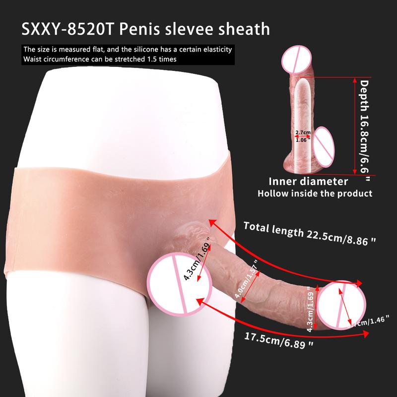 SXXY Skin Feeling Briefs&Boxer shorts Pants With Large Hollow Dildo Realistic Male Strapon Penis Sleeve Adult Sex Game