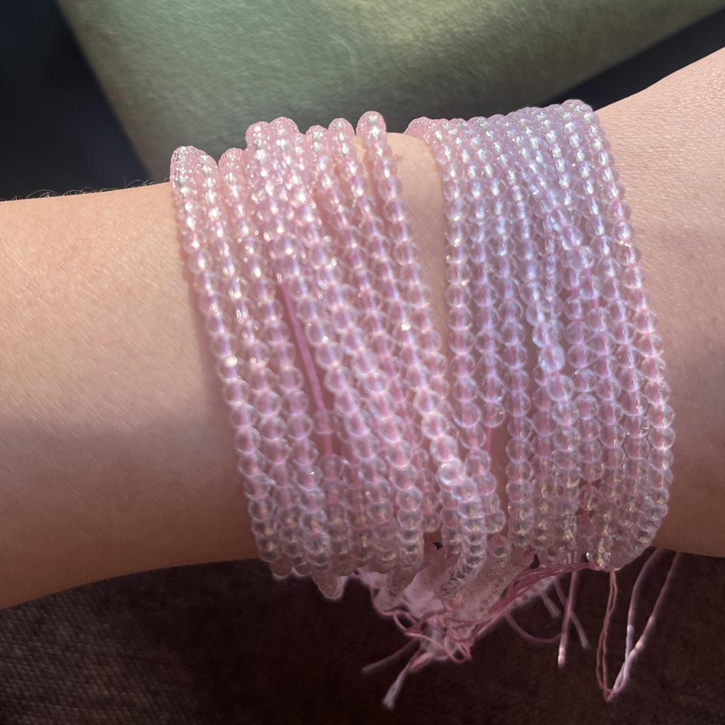 5 Brins, Perles Spinelle Naturel, 2mm, 3mm, Perles Gemmes Rose Mode pour Fabrication de Bijoux DIY Collier Bracelet Cheville Accessoires, Artisanat Unisexe 38cm