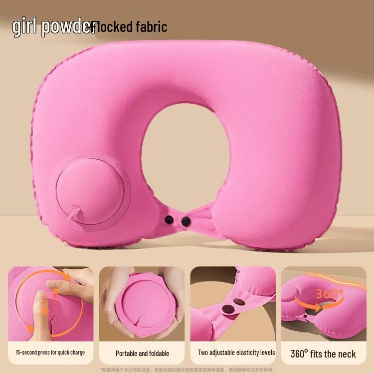 Inflatable U-Shaped Travel Neck Pillow – Portable, Foldable Support for Car and Airplane Use