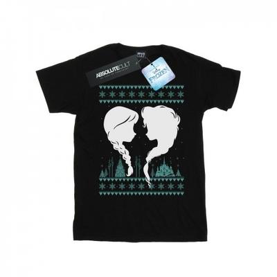 Womens/Ladies Frozen Christmas Sisters Cotton Boyfriend T-Shirt
