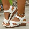 Fashion Comfortable Summer Wedge Sandals for Women Lightweight Anti Slip Beach Shoes Woman White Ankle Strap Casual Sandalias Mujer 2025