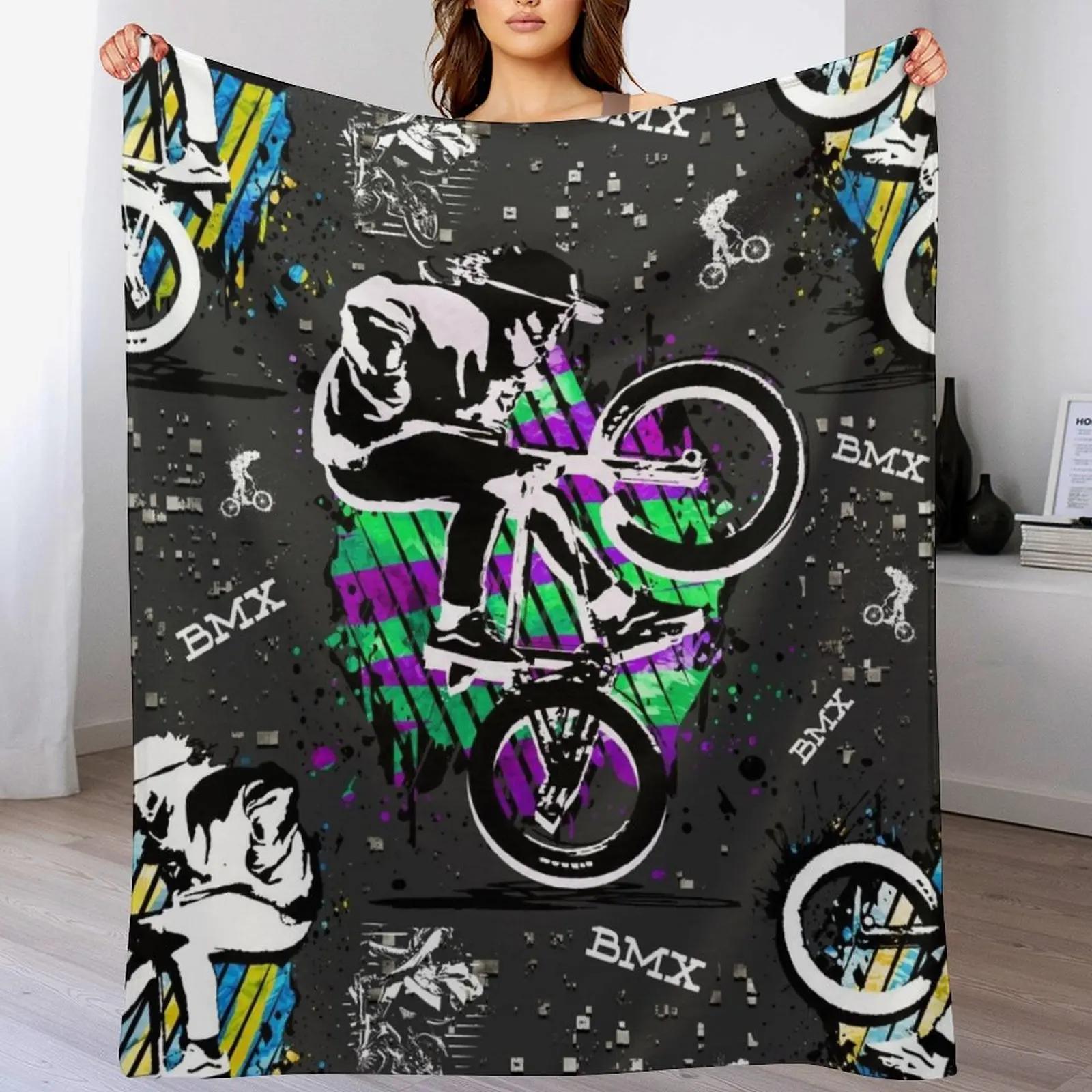 

Bmx Apparel Bmx Freestyle Throw Blanket Multi Use Warm Blanket for Living Room Bedroom 102x76cm(40x30in)