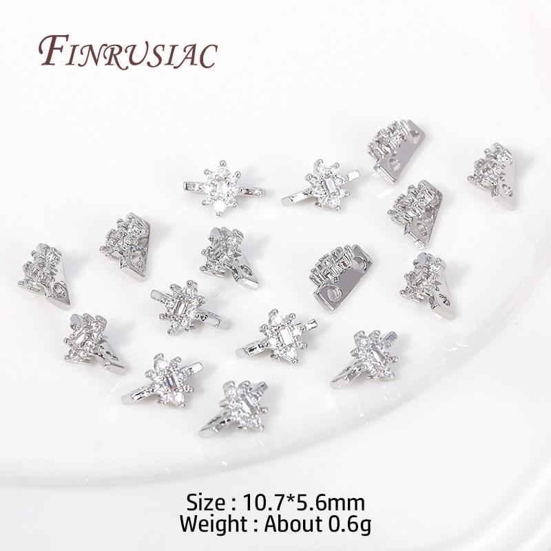 18K Gold Plated Multi-designs Zircon Flower Spacer Bars 2/3 Holes Separators for Strand Beads Jewelry Making Accessories