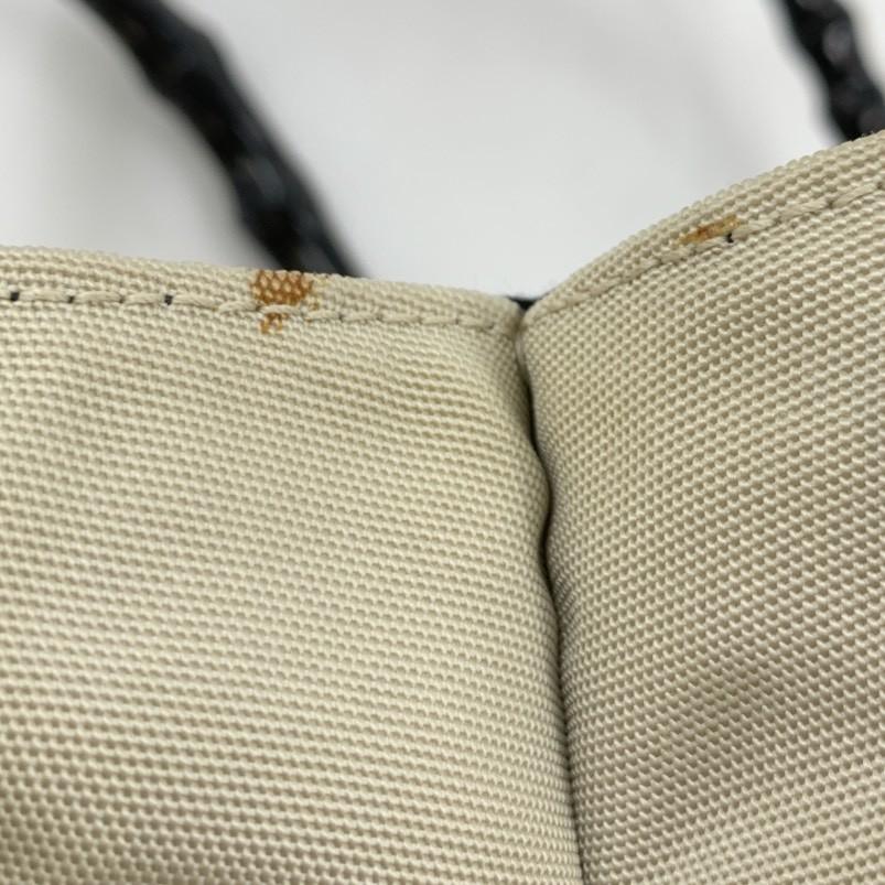 GUCCI Bamboo Handbag Tote Bag Nylon Canvas Leather Beige Ivory White Black 002 1010
