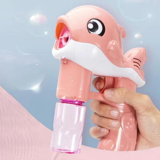 Dolphin Bubble Machine with Light Music Leakproof Kids Handheld Automatic Bubble Maker Shooter Blower Toy Toddlers Boys Girls Christmas Gift