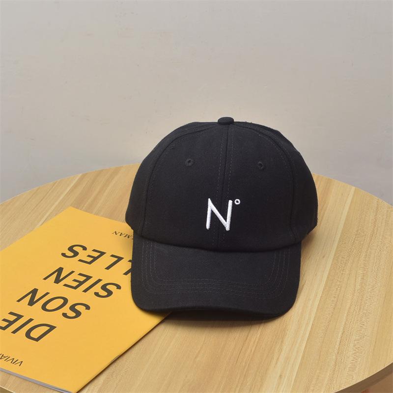 

ins уличный бренд бейсболка с буквой N уличная ракетка весна и лето универсальная простая кепка для лица M (56-58cm) Adjustable чёрный