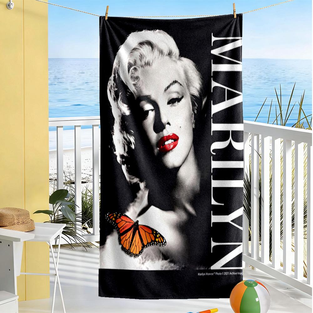 Marilyn Monroe Butterfly Beach Towel Quick-Dry Soft Microfiber Comfortable Lightweight