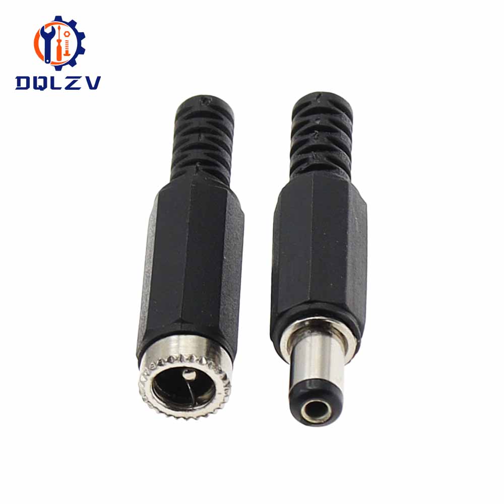 DC Female Male Power Plug 5.5mm X 2.1mm Male Female Jack Socket Adapter Connectors Set For DIY Projects Connector