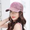 Lightweight Rhinestone Baseball Cap Mesh Rhinestone Visor Hats Woman Shiny Cap  Travel Use