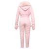 Women's Fashion One-piece Ski Suit, Sports Ski Set, Zipper Hooded Ski Suit