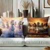 Horses Running Pictures Print Decorative Throw Pillow Polyester Pillowcase, Sofa Decorative Cushion Cov Headboard Pillow