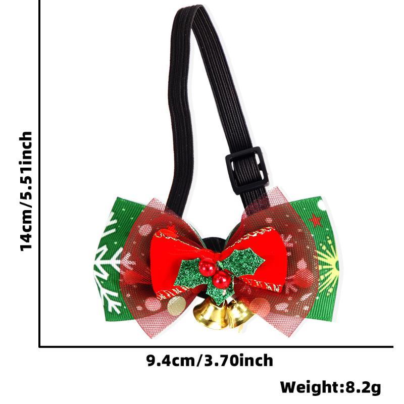 Christmas Pet Bow Ties With Adjustable Neck Strap Cute Festive Patterns For Small Dogs Cats Holiday Photoshoots
