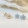 Noonoo Fingers [925 Sterling Silver Post] Myosothys Earrings (2 Colors: Mellow White, Sky Blue)