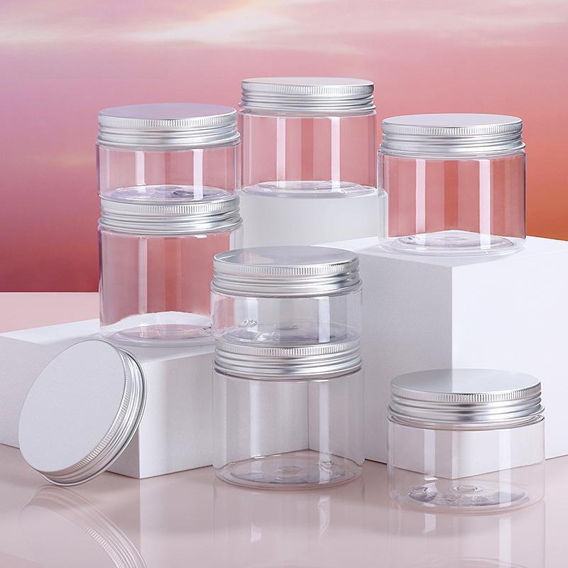 100ml Wide Mouth PET Plastic Travel Bottle & 250ml Transparent Cream Jar with Inner Cover