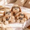 Cute Cartoon Egg Tart Puppy Plush with Glasses - Children's Companion Doll Gift