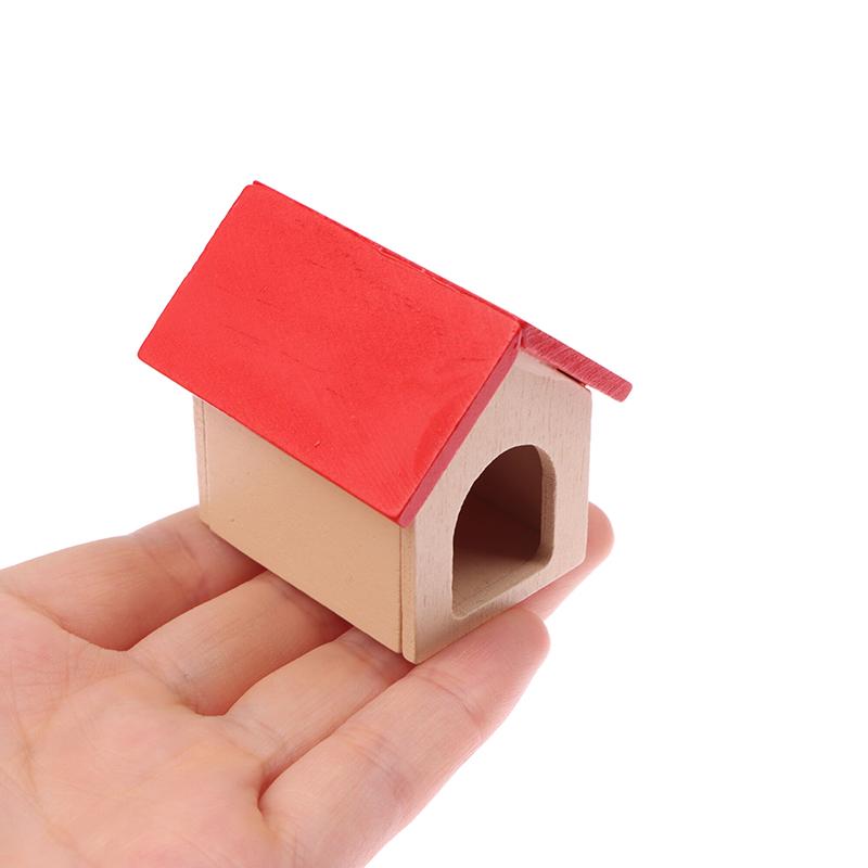 1:12 Dollhouse Miniature Kennel Doghouse Dog Basin Dog Food Furniture Model Decor Toy Doll House Accessories