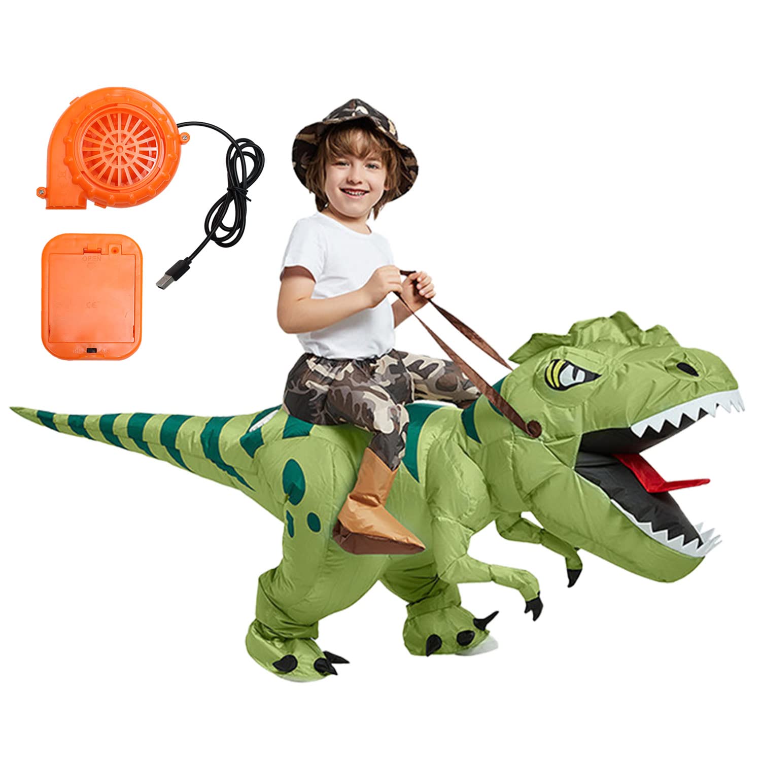 

Косплей на Хэллоуин Детский костюм динозавра для детей Костюм монстра-райдера Костюм для мальчиков и девочек Милый надувной динозавр-тираннозавр с воздухом [MRG] (S