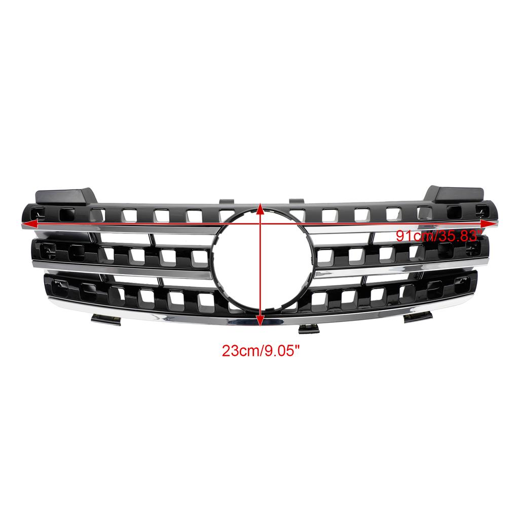 Front Grille Grill Fit Mercedes ML-Class W164 2005-2008 Chrome/Black