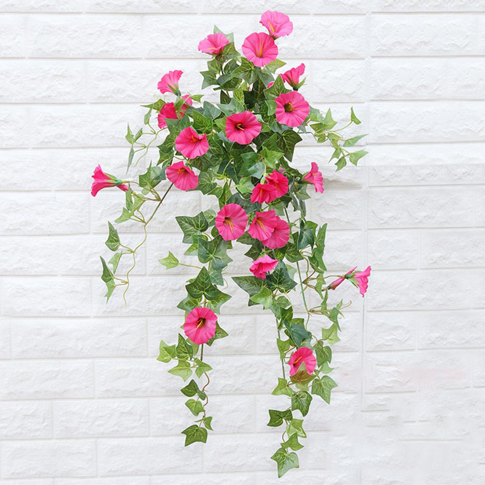 Artificial Trumpet Vine Flowers Silk Flower Decoration Hanging Ceiling Vine Branch Wall Hanging Flower for Home Decor
