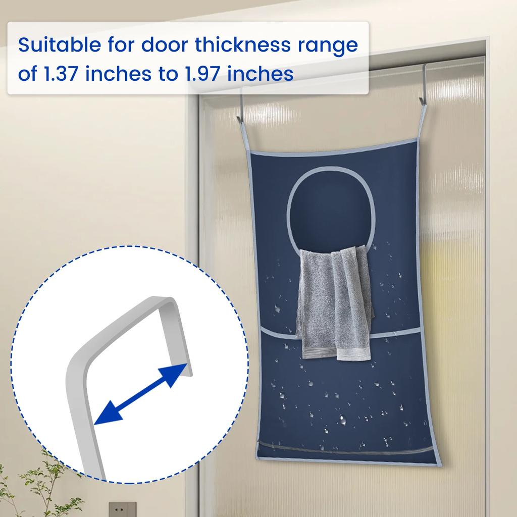 2Pcs Nylon Over Door Hanging Storage Bag with Hooks For Laundry Dirty Clothes Organizers Waterproof Hanging Wall Laundry Bags