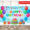 Geburtstagsparty Hintergrund Stoffbanner Kuchen und langlebige digitale Materialien geeignet für Innen- und Außendekoration