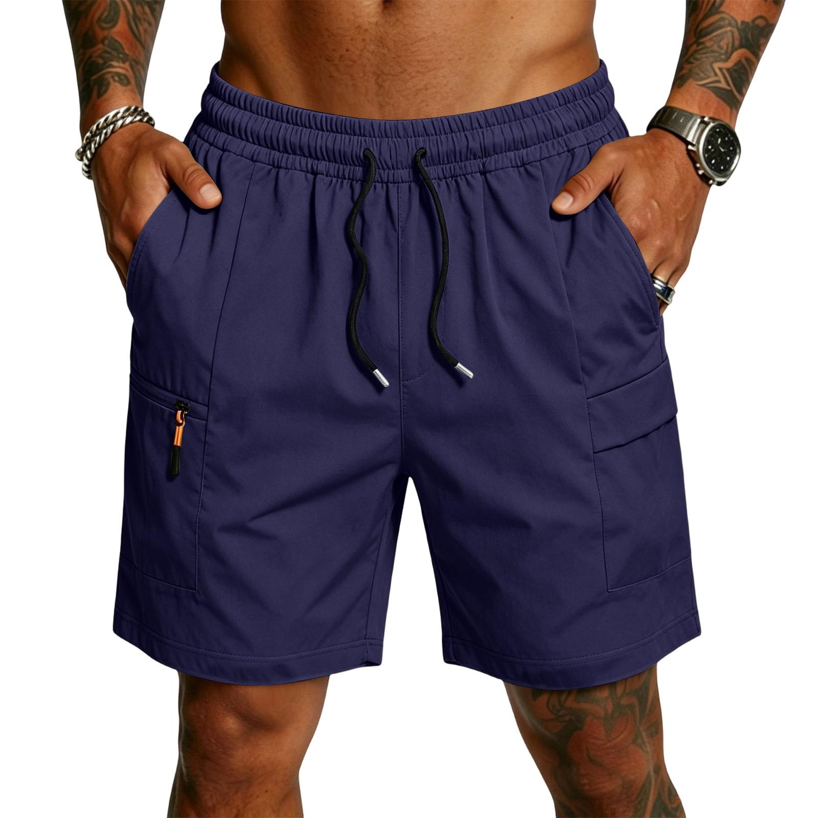 Quatra Heren Lichtgewicht Cargo Shorts Zomer Ademend Elastische Tailleband Sneldrogend Sport Casual Hardlopen Fitness IJszijde Stof Shorts XXXL