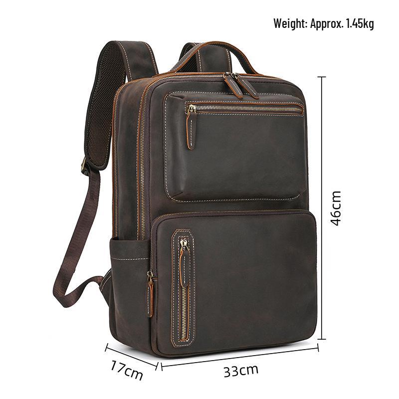 Vintage Crazy Horse Leder Rucksack für Damen und Herren - Echte Leder Reise- und Schultasche