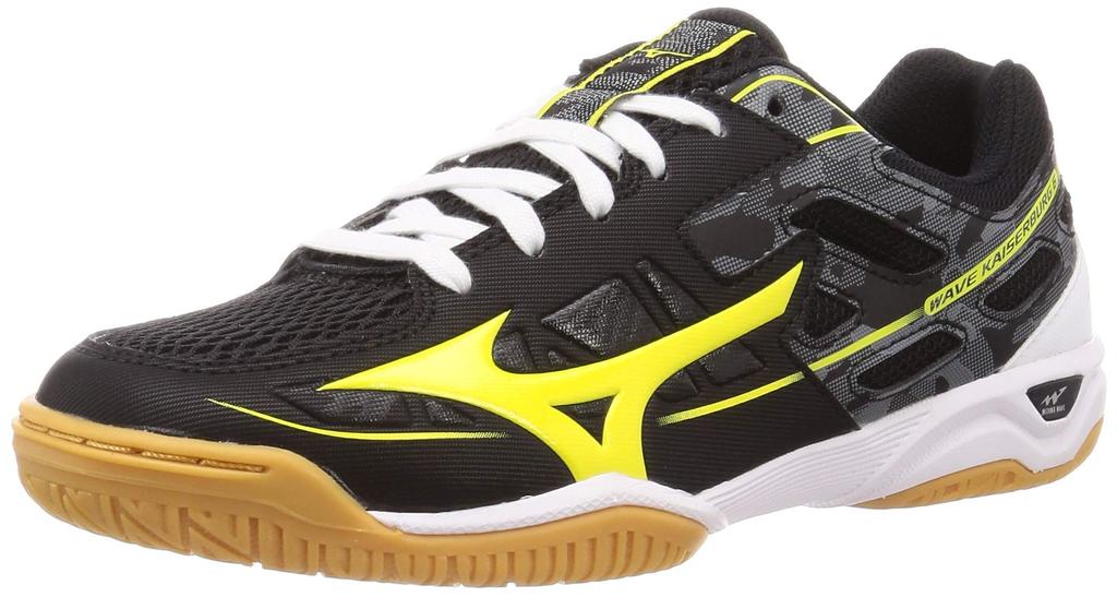 Mizuno Wave Kaiserburg 6 Table Tennis Shoes, Black/Yellow/White, Size 28.5 cm, 3E