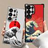 Japanese Wave Kanagawa Surfing Plating Phone Case For Samsung Galaxy S24 S25 FE S26 Edge S23 Ultra S22 S21 Plus S20 Anti-Fall Ai