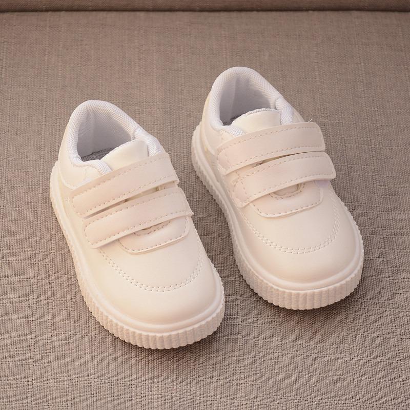 Spring and Autumn Single Shoes Baby Shoes White Soft-soled Toddler Shoes Perennial for Children Shoes Girls Leather Sports Little White Shoes