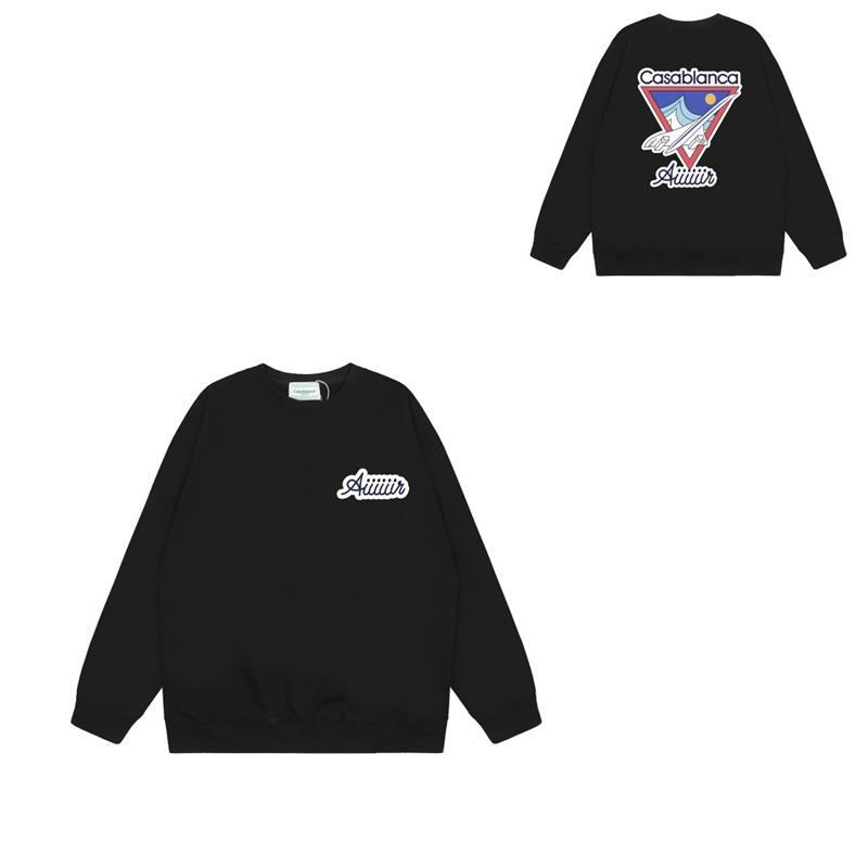 Casa spring and summer fantasy door starry sky castle casa letter long sleeve crew neck sweater couple T-shirt men and women couples