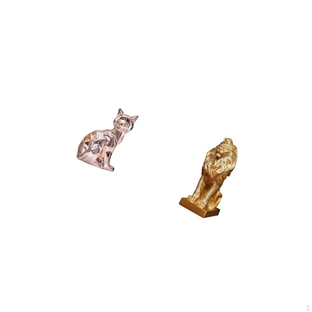 Majestic Feline Art Sculpture Decorative Figurine Animal Ornament for Fireplace Office Home