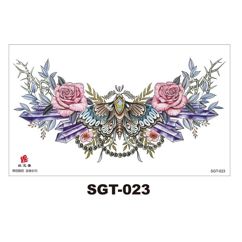 Chest Large Pattern Chest Sticker Male And Female Simulation Disposable Flower Body English Faucet Plain Flower Tattoo Sticker