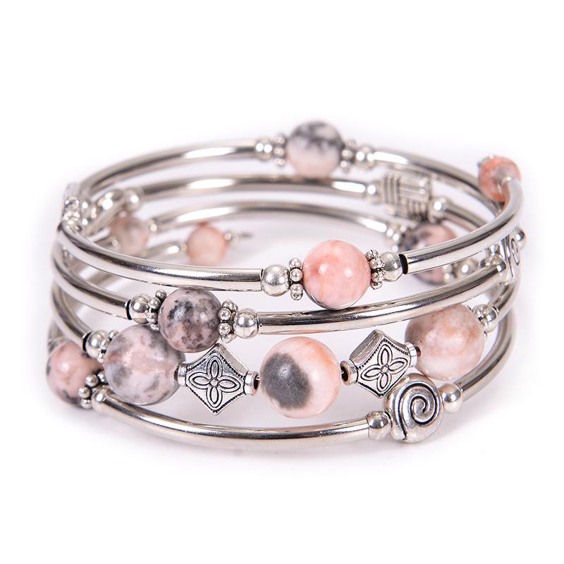 Bohemian Style Natural Turquoise Wrap Bracelet for Women - Multilayer Design