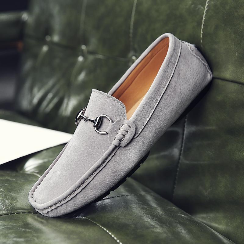 Fashion Mens Casual Loafers Comfortable Genuine Leather Suede Casual Shoes Men Sneakers New Summer Male Walking Loafers Big Size 38-47
