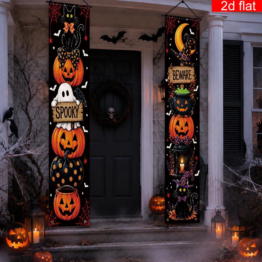 Halloween Banner 2pcs Cat Design (Polyester) for Porch