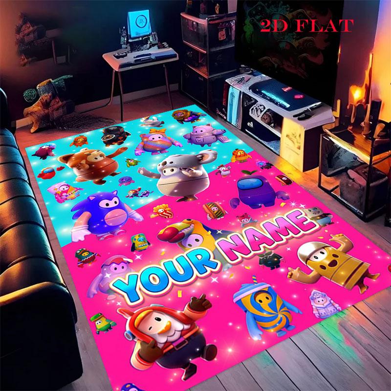 Custom Fall Guys Carpet Rug for Living Room Bedroom Home Sofa Decoration,Kids play Nonslip Floor Mat