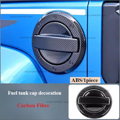 Fuel Tank Cap Cover Trim For Beijing BJ40 Plus BJ40C 2018-2023 Carbon Fiber Pattern ABS Exterior Decorative Accessories