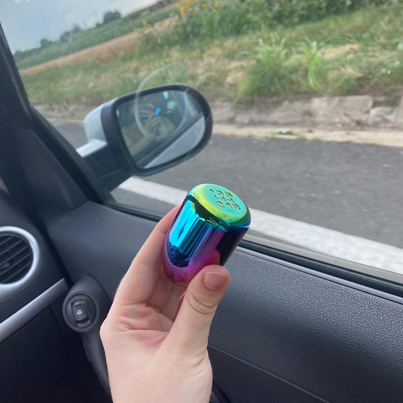 Universal 5 Speed Car Gear Shift Head Aluminum Alloy Car Control Lever Knob Gear Shift Gead Carbon Color Car Gear Shift  Gandle